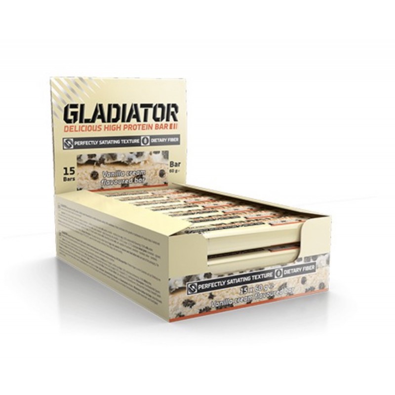 Olimp Gladiator bar 60 g - vaniljekreem foto